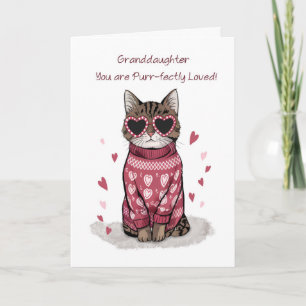 Granddotter Funny Cat Sunglasses Valentine Kort