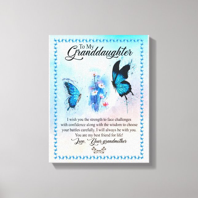 Granddotter Gift | Kärlek Grandmor Family Group Canvastryck (Framsida)