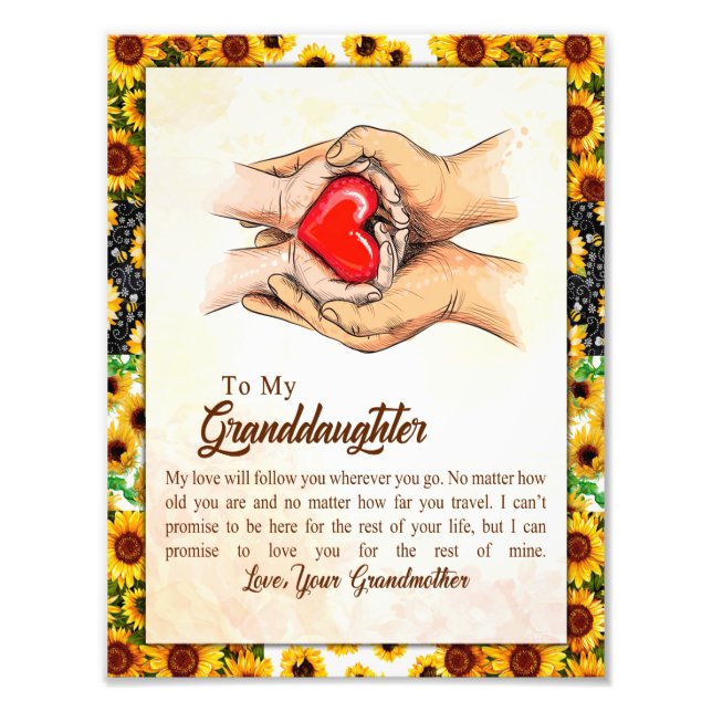 Granddotter Gift | Kärlek Grandmor Family Group Fototryck (Framsidan)