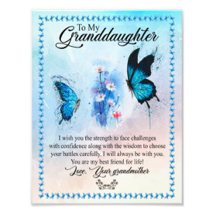 Granddotter Gift Kärlek Grandmor Family Group Fototryck