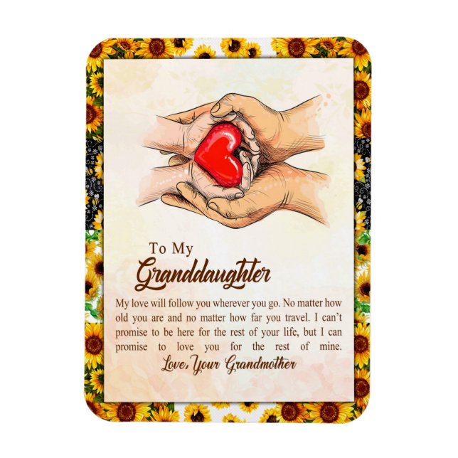 Granddotter Gift | Kärlek Grandmor Family Group Magnet (Vertikal)