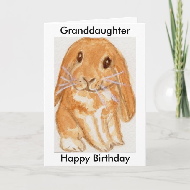 Granddotter Grandson Rabbit-födelsedag personalise Kort (Framsida)