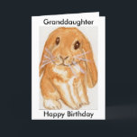 Granddotter Grandson Rabbit-födelsedag personalise Kort<br><div class="desc">Jag har skapat detta vackra kort med min ursprungliga vattenfärgsgrafik av en söt kanin som är förtjust i ryggen. Du kan anpassa den,  inklusive versen. Ta en titt på mina matchande föremål i mina kaninavdelningar.</div>