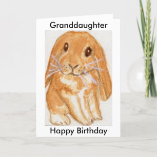 Granddotter Grandson Rabbit-födelsedag personalise Kort