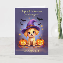 Granddotter Halloween Anpassade Namn Puppy Kort