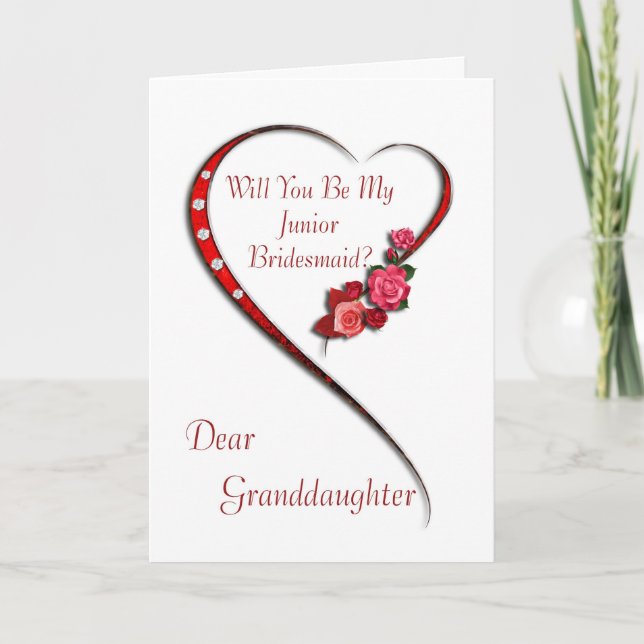 Granddotter Junior Bridesmaid inbjudan (Framsida)