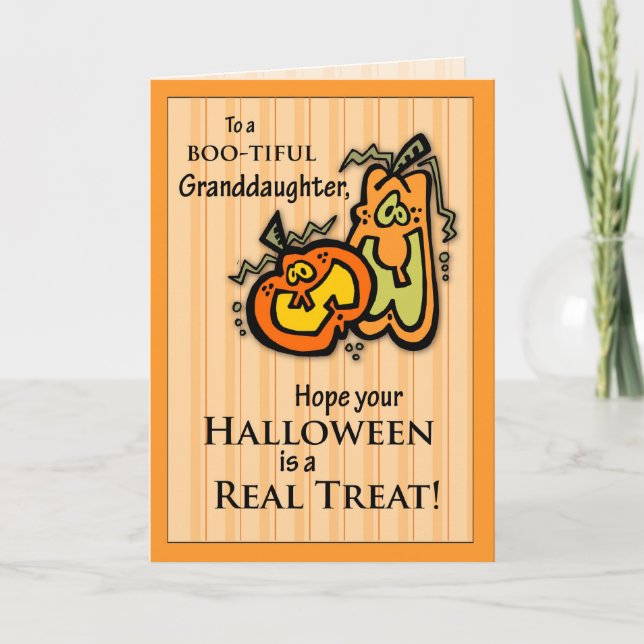 Granddotter Pumpkins Halloween Kort (Framsida)