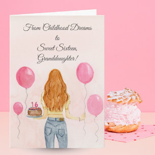 Granddotter Sweet Sixteen Tjej Jeans Firar Kort
