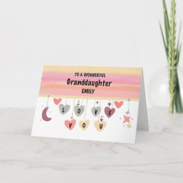 Granddotter Valentine Hearts Måne Stars Kort