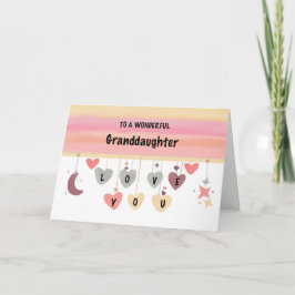 Granddotter Valentine Kärlek Hearts Måne Stars Kort