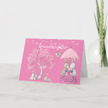 Granddotters Rosa Bunny Cute Watercolor Valentine