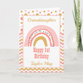 Granddotters Rosa Rainbow Birthday Kort