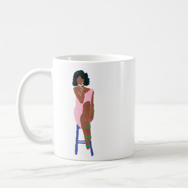 Grande Diva i Rosa och Grönt Kaffemugg (Vänster)