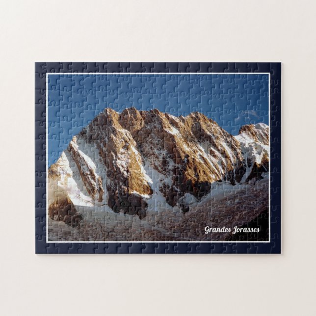 Grandes Jorasses Mont Blanc Massif Fransk Alpernas Pussel (Horisontell)