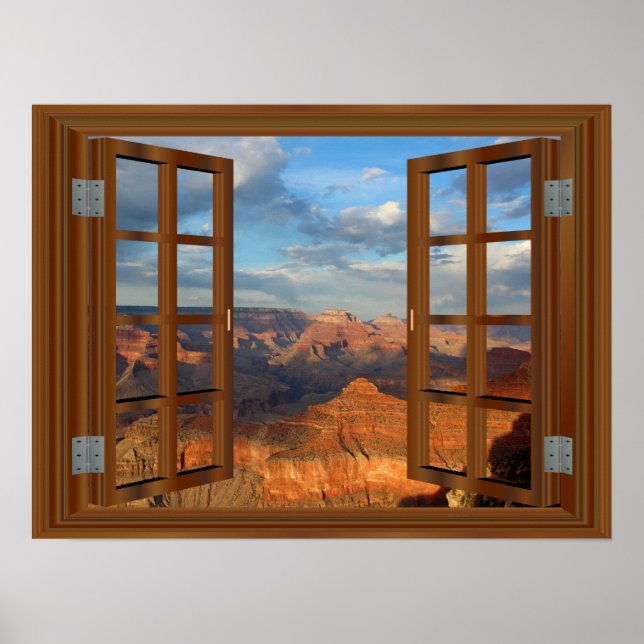 Grandet Canyon fejkar Fauxfönstret beskådar USA Poster (Framsidan)