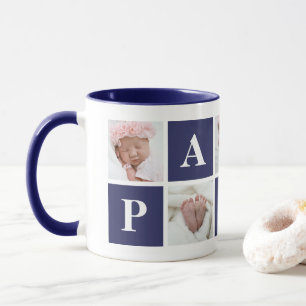 Grandfather 5 Photo Collage Pappa Mugg
