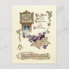 Grandfather Clock Glöm-Me-Not Löv Vykort