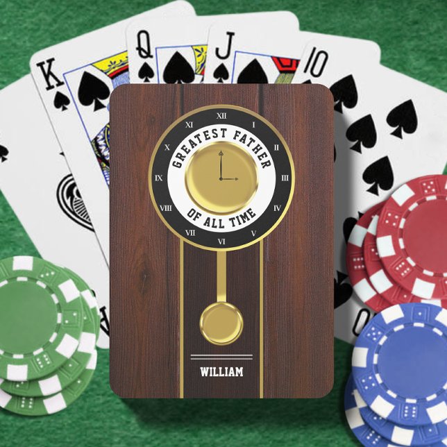 Grandfather Clock Underbarare Far av all tid Casinokort (Grandfather Clock Greatest Father of all Time Playing Cards)