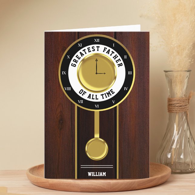 Grandfather Clock Underbarare Far Fars dag Tack Kort (Grandfather Clock Greatest Father Father's Day Thank You Card)