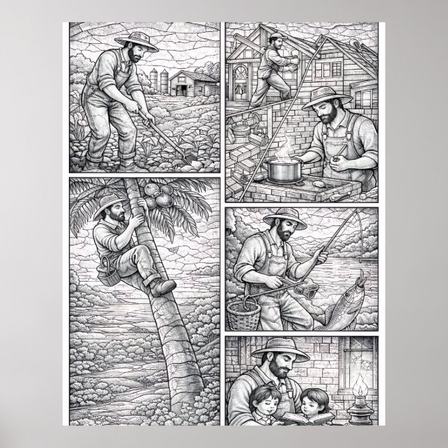 Grandfather Dad Father's Day  Poster (Framsidan)