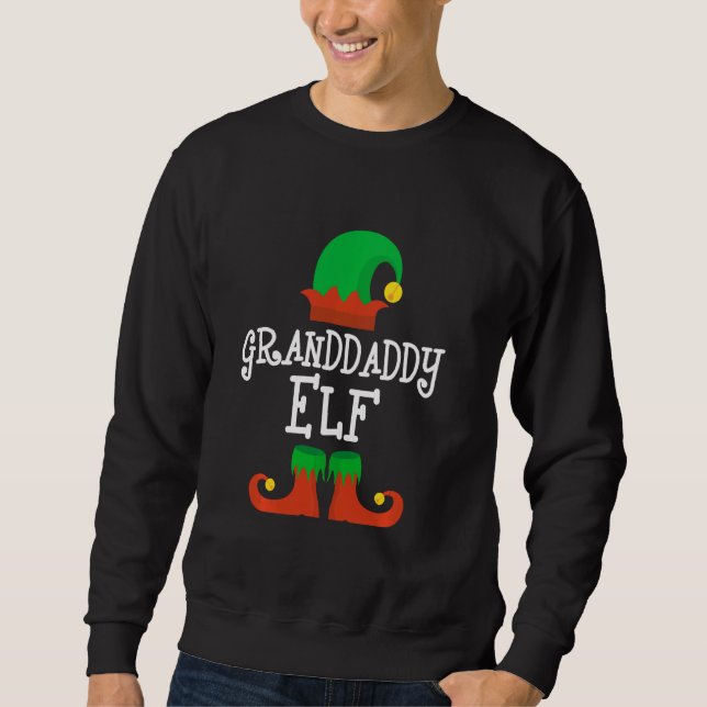 Grandfather Elf jul Funny Julafton Lång Ärmad Tröja (Framsida)