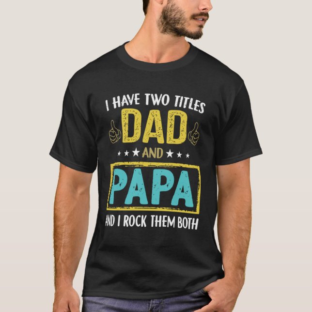 Grandfather Father s Day   Awesome Dad & Papa T Shirt (Framsida)