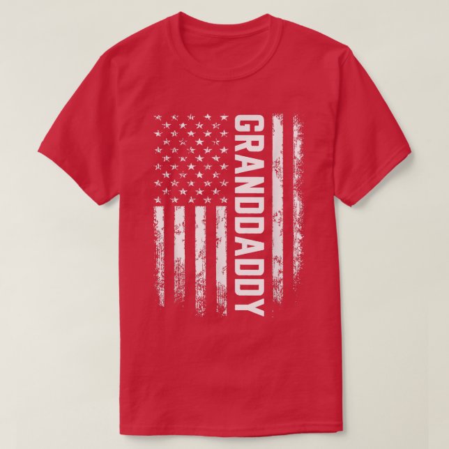 Grandfather Gift America Flagga Gift För manar Far T Shirt (Design framsida)