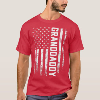 Grandfather Gift America Flagga Gift För manar Far T Shirt