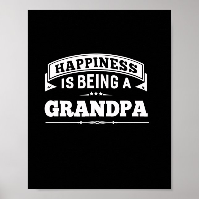 Grandfather Gift | Lycka är en farfar Poster (Framsidan)