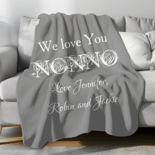 Grandfather NONNO Custom Names Modern Cute Fleecefilt