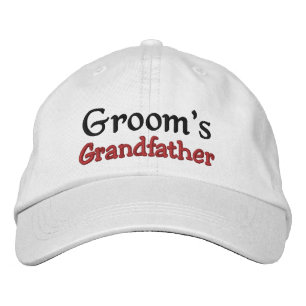 GRANDFATHER of the GROOM Custom Name WHITE A07C7E Broderad Keps