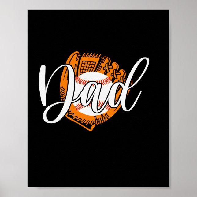 Grandfather-offerter | Baseball Pappa Poster (Framsidan)