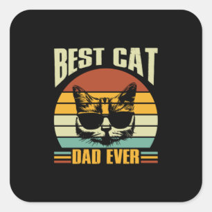 Grandfather-offerter Bästa Kat Pappa någonsin Fyrkantigt Klistermärke