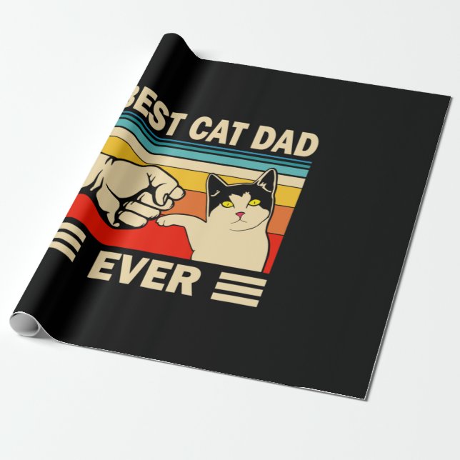 Grandfather-offerter | Bästa Kat Pappa någonsin Presentpapper (Utrullad)