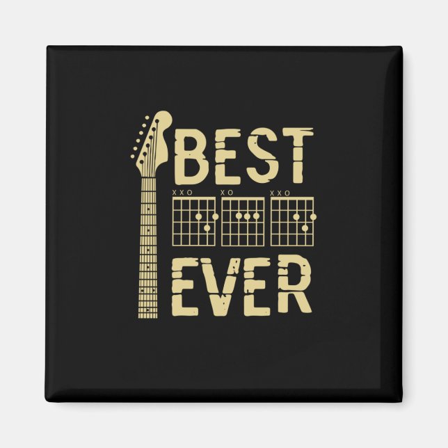 Grandfather-offerter | Bästa Pappa Guitar någonsin Magnet (Framsidan)