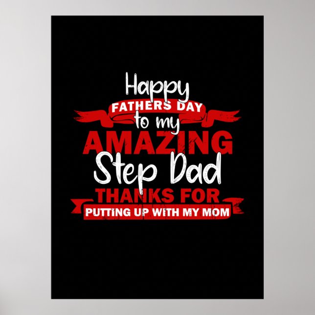 Grandfather-offerter | Fantastisk Step-pappa Poster (Framsidan)
