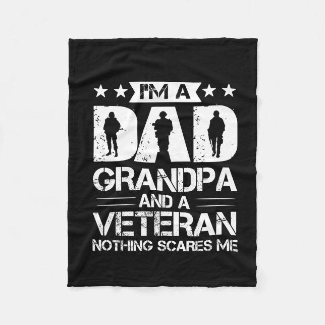 Grandfather-offerter | Jag är Pappa och veteran Fleecefilt (Framsidan)