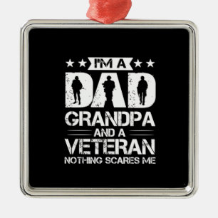 Grandfather-offerter Jag är Pappa och veteran Julgransprydnad Metall