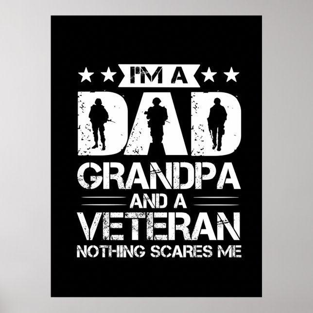 Grandfather-offerter | Jag är Pappa och veteran Poster (Framsidan)