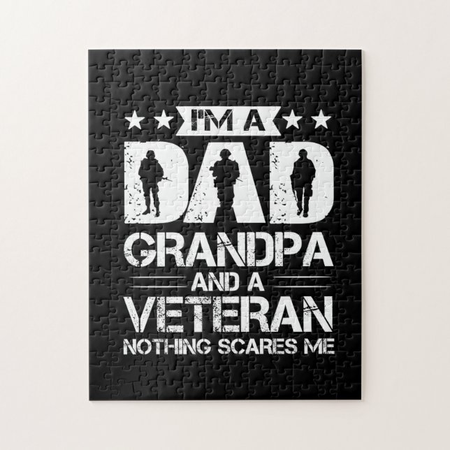Grandfather-offerter | Jag är Pappa och veteran Pussel (Vertikal)