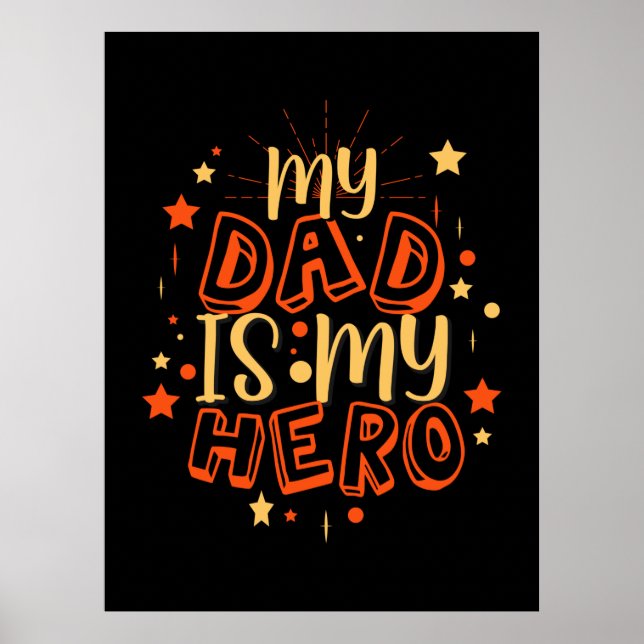 Grandfather-offerter | Min Pappa är min Hero Poster (Framsidan)