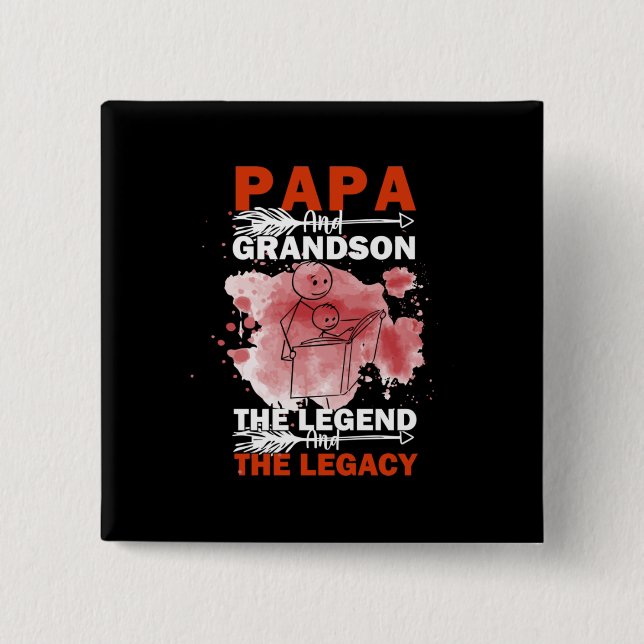 Grandfather-offerter | Pappa och Grandson Knapp (Framsida)