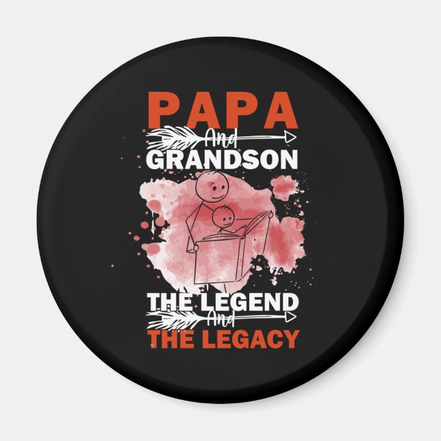 Grandfather-offerter | Pappa och Grandson Magnet (Framsidan)