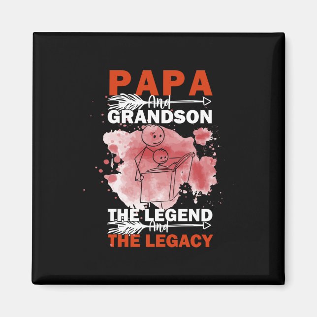 Grandfather-offerter | Pappa och Grandson Magnet (Framsidan)