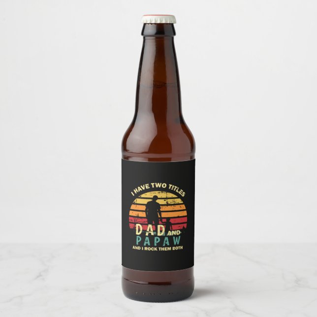 Grandfather-offerter | Pappa och Pappa I Sten dem Ölflaska Etikett (Framsida)
