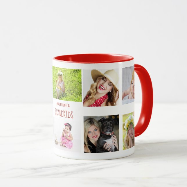 Grandfather PHOTO Collage Gift Mugg (Framsida höger)