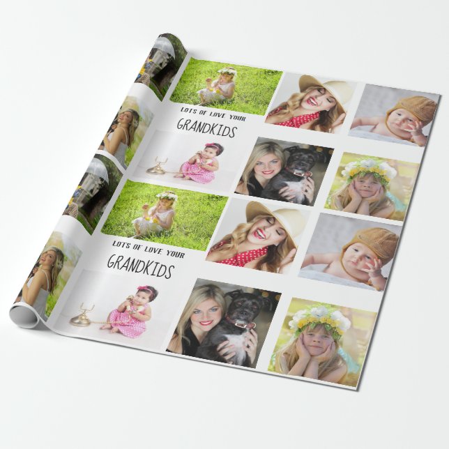 Grandfather PHOTO Collage Gift Presentpapper (Utrullad)