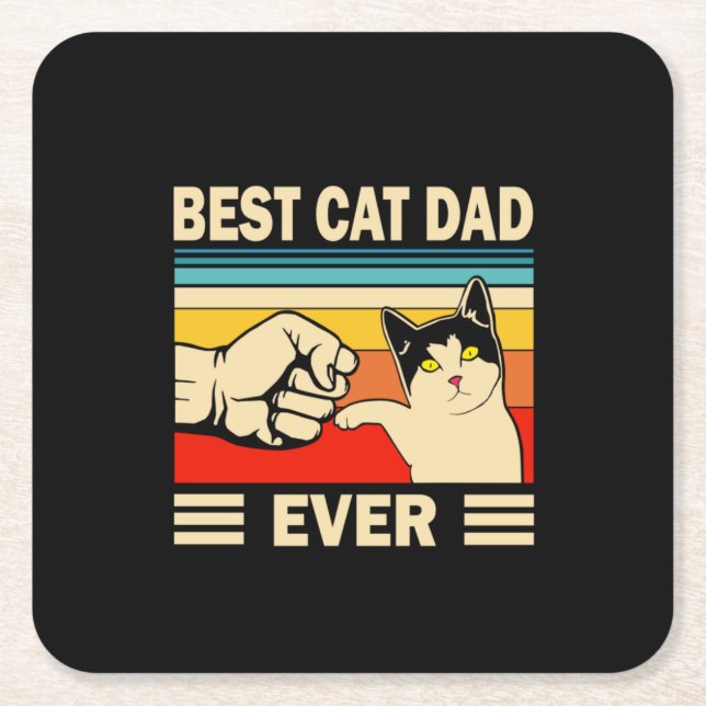 Grandfather Quotes | Best Cat Dad Ever Underlägg Papper Kvadrat (Framsidan)