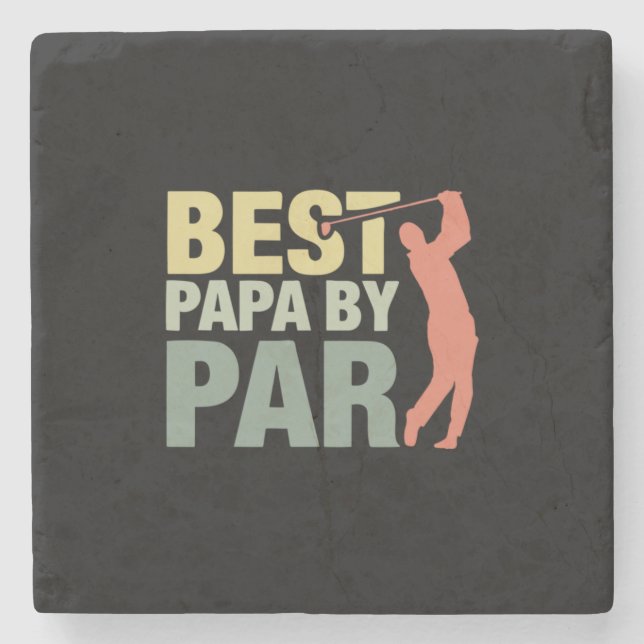 Grandfather Quotes | Best Papa By Par Golf Stenunderlägg (Framsidan)