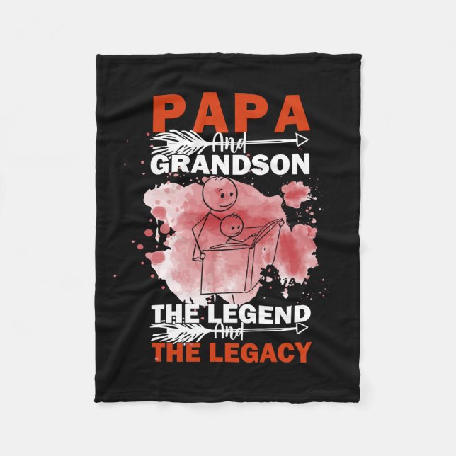 Grandfather Quotes | Papa And Grandson Fleecefilt (Framsidan)